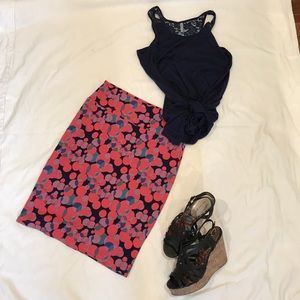 LuLaRoe “Cassie” Pencil Skirt, polka dot, size M